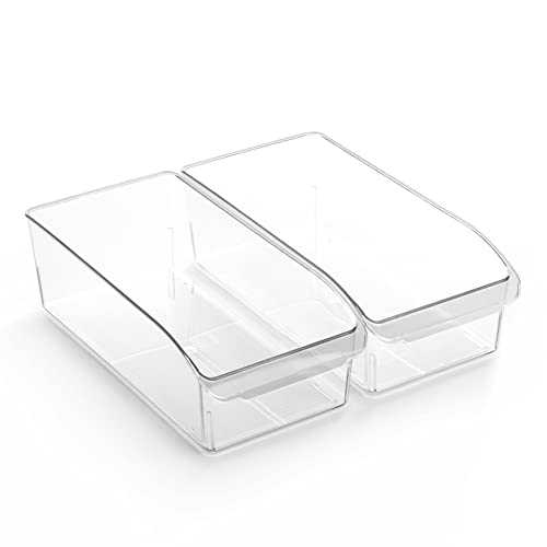 BINO | Plastic Storage Bins, Small | THE CURVE COLLECTION | Multi-Use Organizer Bins | Storage Containers Kitchen, Pantry and Home Organization | Fridge Organizers | Pantry Organization