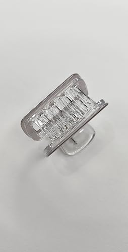 Image of Iridescent Transparent Rectangular Hair Claw Clip for Women and Girls