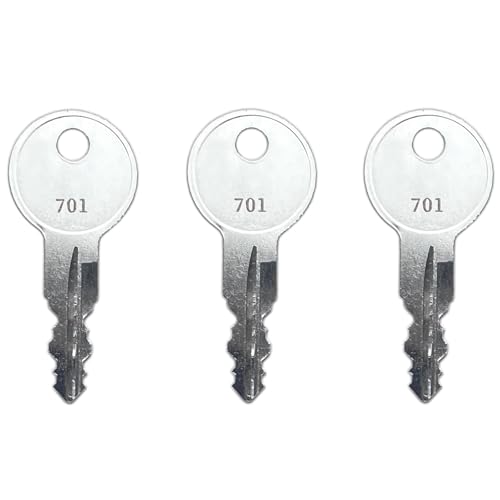Image of (3) KeyPower 701-760 Keys for Bauer RV Trailer Camper Cambar Door Locks, Pre-Cut Key Codes RV701 - RV760 (703)