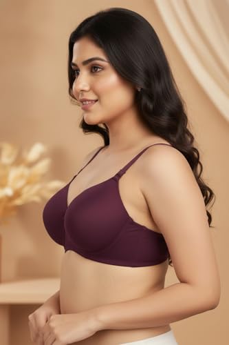 Image of Zivame Padded Non Wired 3 /4Th Coverage T-Shirt Bra - Purple