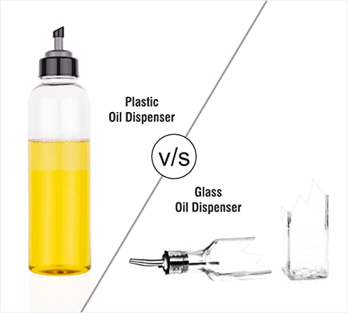 Image of Clazkit Plastic Oil Dispenser Bottle 1 Litre with Easy Pour Spout | Leakproof Kitchen Oil Container | Multipurpose Cooking Oil Storage Bottle for Oil, Vinegar & Sauces | pack of 2