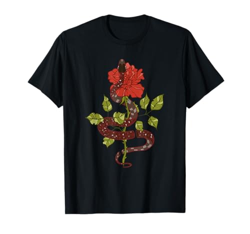 Emo Goth Y2K Alt fada grunge grunge gráfico flor rosa cobra t-shirt
