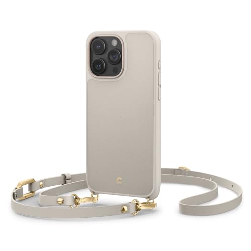 CYRILL Spigen Classic Charm Mag Compatible With iPhone 15 Pro (2023) Back Cover [Pc,Tpu,Pu Leather|Cream]