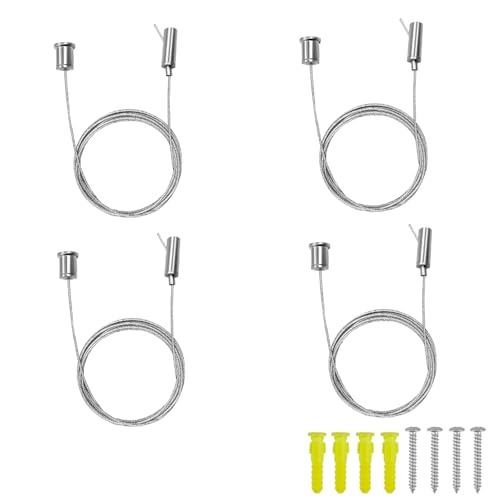 KLEHOPE Suspension Cables Kit, 4 Pieces Hanging Lights, 2m Hanging Cord Cable Suspension Kit