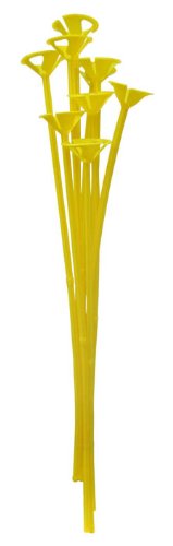 25 x 1 Piece Child Safety Balloon cup and stick holder. (best option instead of helium) (Yellow)