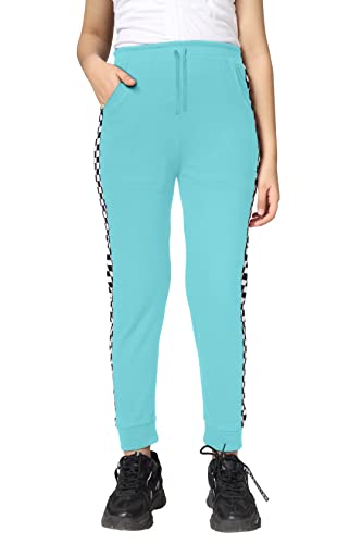 Image of KYDA KIDS Girls 100% Cotton Chess Print Track Pants | Elastic Waist Regular Fit | Soft Breathable Kids Casual Wear with Side Pockets Multicolor (Pack of 1)