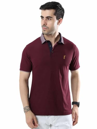 Image of STELLERS Men's Polo T-Shirt | Jacquard Collar| Feather Touch Feel |Regular Fit| Odour Resistant| Anti-Static| Wrinkle Free | Quick Dry | Stretchable | Lightweight | Sweat-Proof