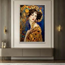 Femme en or affiche classique portrait abstrait décoration intérieure