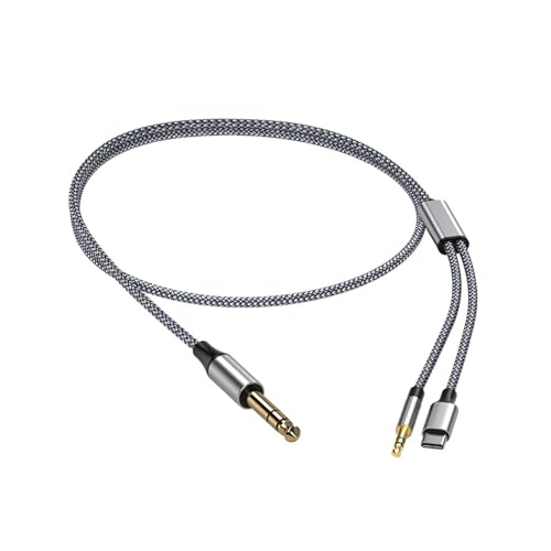 Cable AUX 6.35 mm TS a USB-C y Aux, 1.3 m miniatura 1