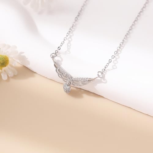 RZKING Silver Necklace for Women, Dainty Cat Candy Bow Moonstone Necklace, Gifts for Best Friend Sister Mom Daughter Teacher, Mothers Day Birthday Christmas Thank You Gifts3