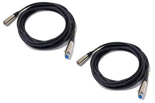 Senor Cable High-Quality 20 Foot XLR Male to XLR Female XLR Microphone Cable | Microphone Cord | High Quality Professional Audio Wire for Studio Recording and Live Sound - Senor Mic Cable - 2 Pack