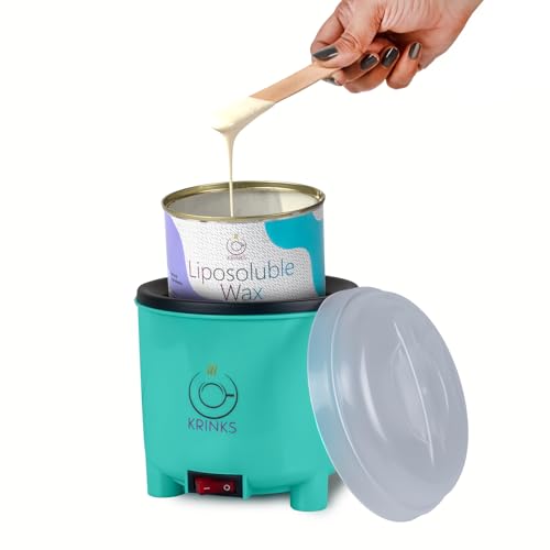 KRINKS® Wax Heater for Waxing with Black Coated Bowl | Wax Machine for Waxing for Women with Manually Operated On/Off Switch| Pack of 1 Waxing Heater and 1 Waxing Spatula/Knife