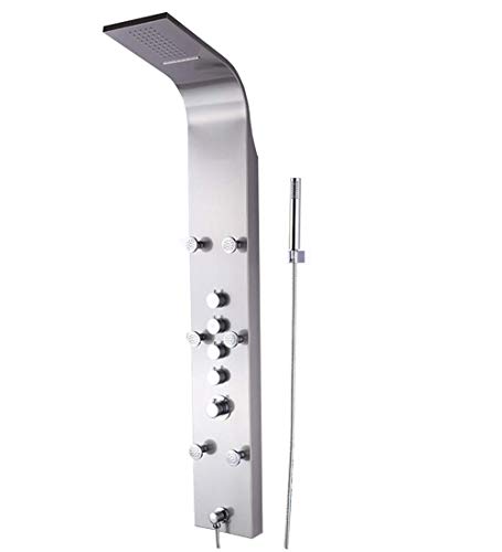 Rain Waterfall de acero inoxidable con jets de masaje y ducha manual estilo lluvia cromada para baño