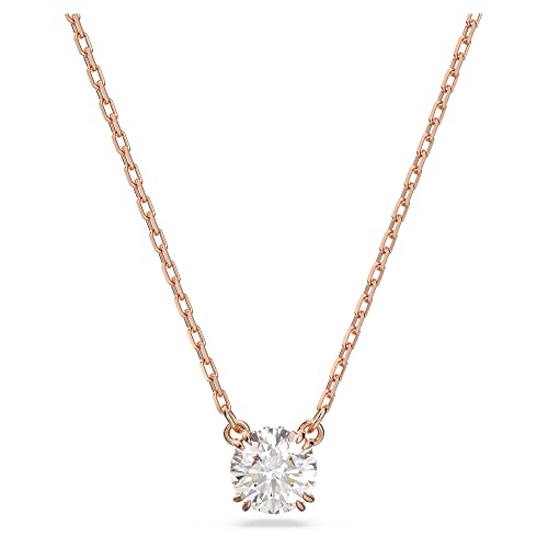Swarovski Pendentif Constella, collier avec cristaux clairs, placage de ton or rose, blanc