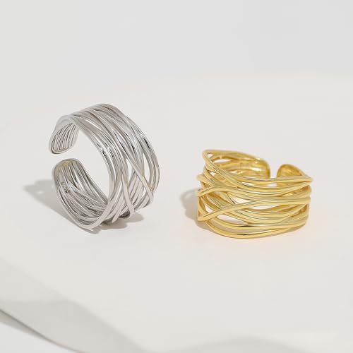 Bagues or pour femmes bague mode empilable ajustable et bague statement