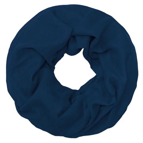 Soul-Cats klassischer, leichter und einfarbiger Loop-Schal in der Farbe: marine