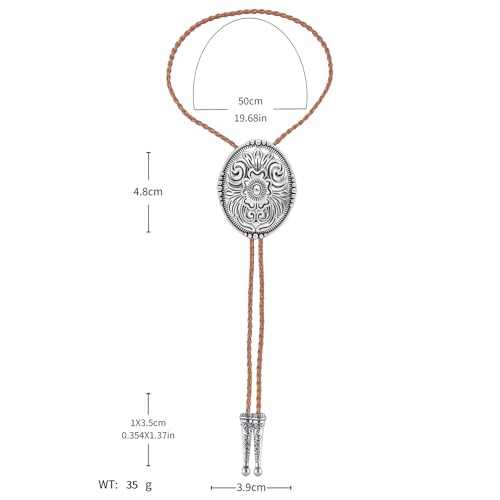 Image of Jeilwiy Bolo Tie for Men, Western Bolero Tie Cowboy Ties Native American Cowgirl Bolo Tie Accessories for Men Women