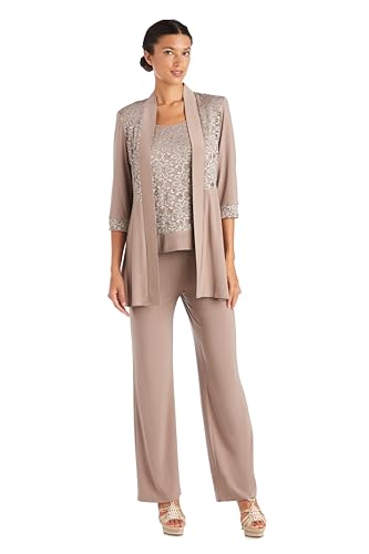 R&M Richards Women's Plus Size Lace Pant Set