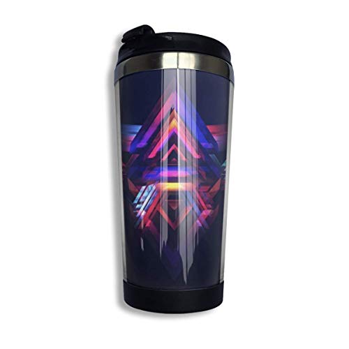 out Taza de viaje Insulated Travel Mug/Vacuum Flask, Stainless Steel, Abstract Art #19, 400 ml