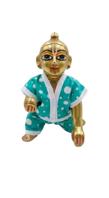 Image of Summer Special Dress Set of 4 laddu Gopal ji Pure Cotton Fancy Night Suit for Daily shringar | Random Color & Designs. (Size 2)