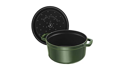 Image of Staub Cast Iron 2.75-qt Round Cocotte - Basil, Made in France