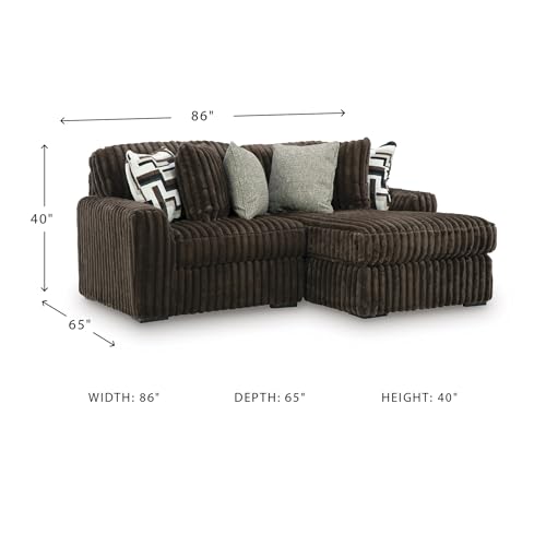 Image of Signature Design by Ashley 2-Piece Sectional Couch with Chaise, Chocolate