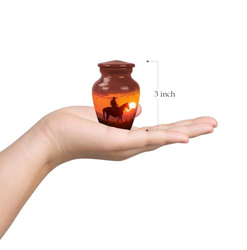 Image of Cowboy Mini Urn - Urns for Adult Ashes - Pack of 1