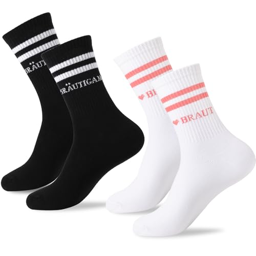 Geschenk Hochzeit,Hochzeit geschenke für brautpaar,wedding gift,Hochzeitsgeschenke für brautpaar Socken,Braut und Bräutigam Design, 2 Paar