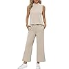 SAMPEEL-Two-Piece-Sets-for-Women-Summer-Outfits-Lounge-Sets-Mock-Neck-Tops-Wide-Leg-Crop-Pants-Vacation-Travel-Outfits SAMPEEL Two Piece Sets for Women Summer Outfits Lounge Sets Mock Neck Tops Wide Leg Crop Pants Vacation Travel Outfits