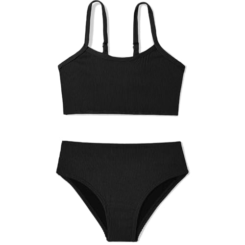 Image of Century Star Girls Ribbed 2-Piece Bikini Swimsuit - Fully Lined Modest Bathing Suit for Teens & Tweens