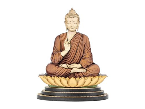 Estatua Buda tallada en madera 10.7 cm