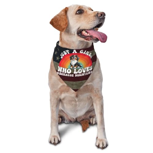 Just A Girls Who Loves Bernese Mountain Dog Dog Scarf Pet Bandana Cat Pet Bibs