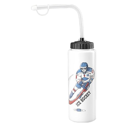 ycezw Botella De Exprimización Deportiva - Botellas De Hockey De Ropa Dura, Contenedor Portátil De Beber 1L, Larga Para Beber Con Una Tapa Segura | De Agua Segura Para El Entrenamiento,