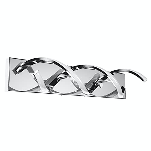 Image of Aiwen Modern LED Bathroom Vanity Lights, 1-Light Aluminium Stainless Steel Unique Spiral Design Wall Lighting Fixture, Bathroom Sconces Wall Lighting for Living Room Entryway Bedroom Wall Sconce