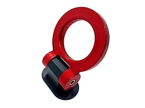 Sukichi® Universal ABS Dummy car Hook adds Sporty Racing Style. Stylish Tow Hook for car Design, Lightweight car Towing Hook Look, Perfect for Enthusiasts (Only for Decoration) (Red Round)