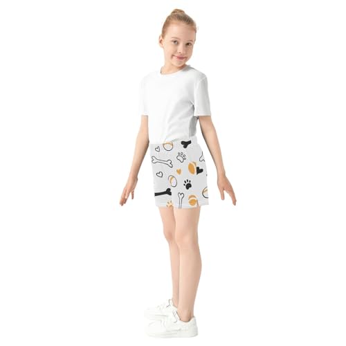 Girl's Shorts Balls Dog Paw Prints Athletic Running Shorts with Pockets4