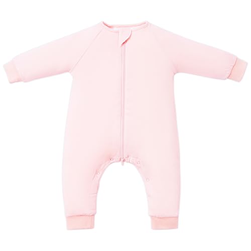 Image of Baby Sleep Sacks with Feet, 1.0 TOG Long Sleeve Wearable Blanket for 0-6M Infants & 2T-4T Toddlers, Soft and Cozy
