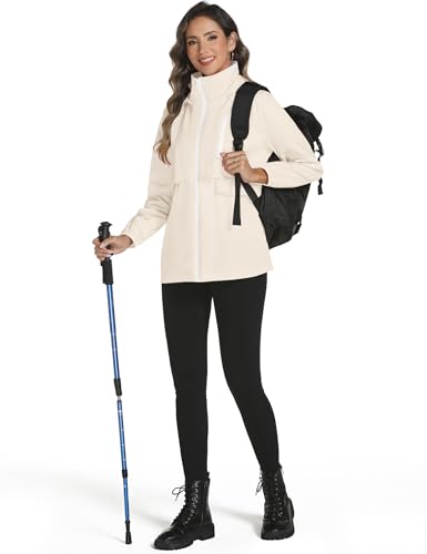 Avoogue Rain Jacket Women with Hooded Lightweight Waterproof Raincoats Packable Zipper Pockets Windbreakers4