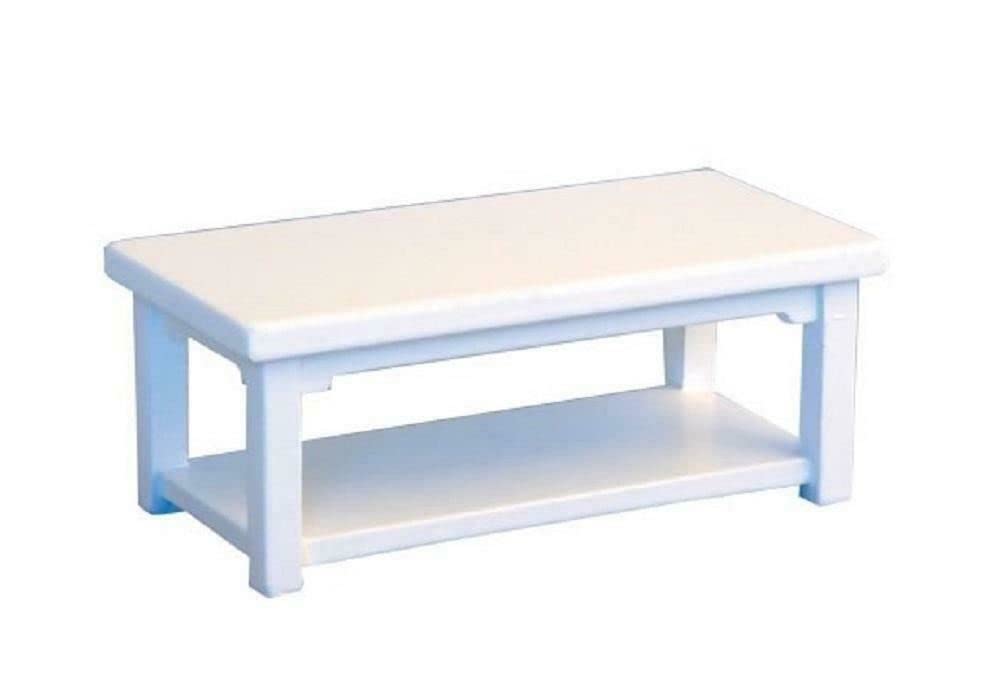 Dolls House Modern White Coffee Table 1:12 Scale Living Room Furniture