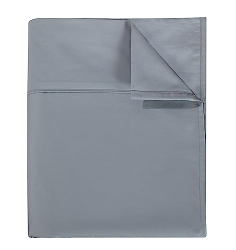 Flat Sheet Only Cal King Size, 400 TC 100% Egyptian Cotton Flat Sheet - Wrinkle, Fade, Stain Resistant (Grey, Cal King)