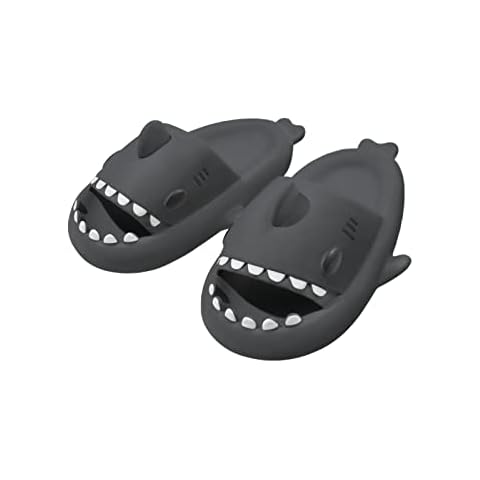 MoneRffi Shark Slides Cloud Shark Slippers - Summer Novelty Open Toe Cloud Shark Slides Sandals Anti-Slip Beach Pool Shower Cute Cartoon Shark Slides with Cushioned Thick Sole Cover