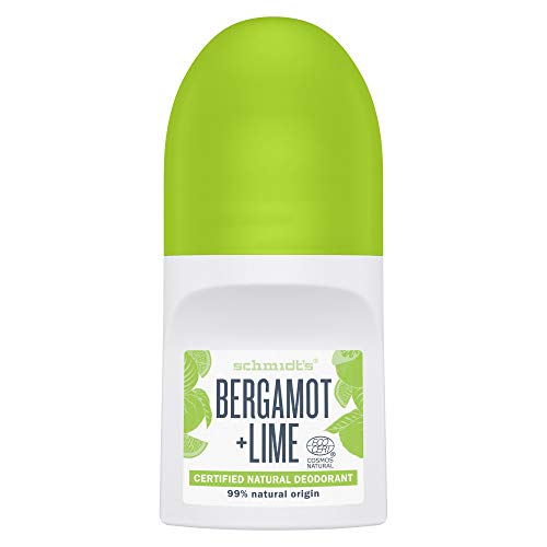 Schmidt's Bergamot and Lime dermatologically proven Natural Deodorant Roll On for sensitive skin 50ml