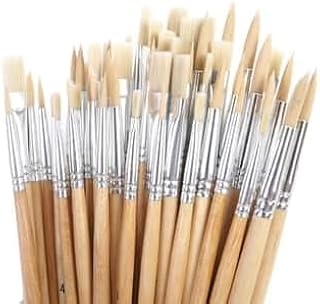 Assorted Classroom Brushes by Artist's Loft - Synthetic Bristles, Round & Flat Tips, Durable Birch Wood Handles – Ideal for Students, Classrooms & Group Art Projects, 12 Pack
