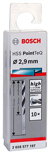 Bosch Professional 10 Stück HSS Spiralbohrer PointTeQ (für Metall, 2,9 x 33 x 61 mm, Zubehör Bohrschrauber) – Ansicht 3
