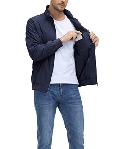 Image of MAGCOMSEN Men's Lightweight Jackets Full Zip Up Laydown Collar Jacket Light Work Windbreaker with Zip Pockets
