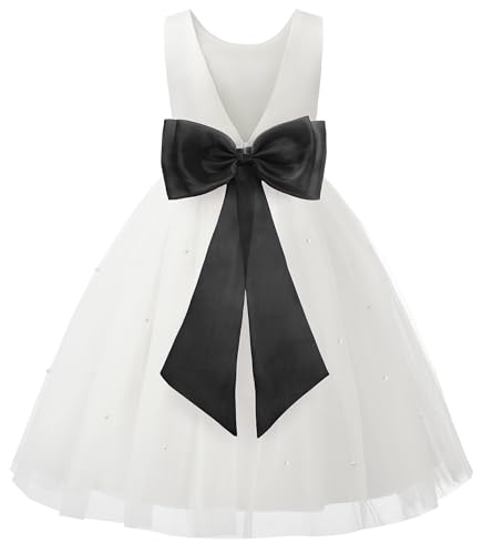 Image of JerrisApparel Flower Girls Dress Wedding Satin Dresses Princess Birthday Party Prom Ball Gown