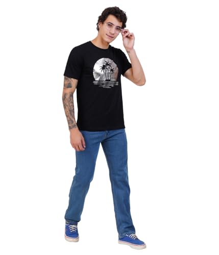Image of Men's Super Combed Cotton Round Neck Half Sleeve T-Shirt | Soft Breathable Cotton Fabric | Stylish Comfortable Wearfor Men | Quality Regular Fit