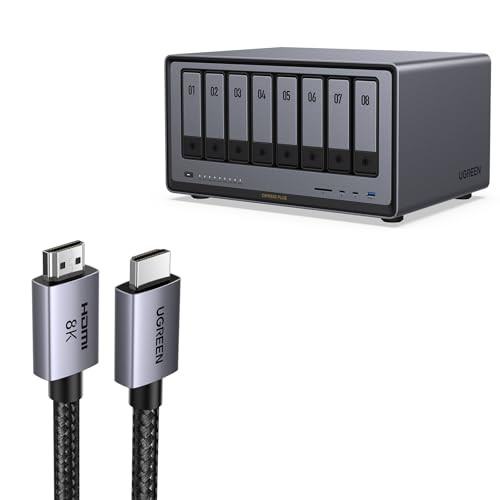 Image of UGREEN NASync DXP8800 8-Bay Desktop NAS,Network Attached Storage (Diskless) Bundle with 8K HDMI 2.1 Cable Certified 6.6FT