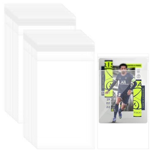 Image of PATPAT 100Pcs Trading Card Sleeves Open Card Sleeves for Game Cards Photo Cards Pouches 2.5 inch x3.5 inch Clear Pouches Anti-stain Protective Sleeve for Collectible Trading