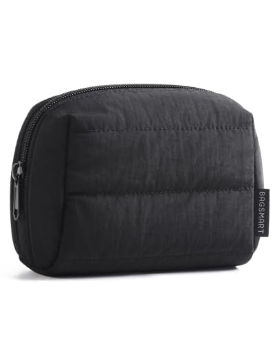 Image of BAGSMART Small Makeup Bag, Mini Zipper Cosmetic Pouch for Purse | For Purse, Toiletry Pouch, Puffy Padded Mini Cosmetics Bag, Travel Essentials, Cute Make Up Pouch
